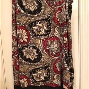 Holiday skirt red black gold Medium